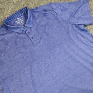 Tommy Bahama Polo Shirt Mens 3XLT Purple Leaf pattern Big & Tall Golf